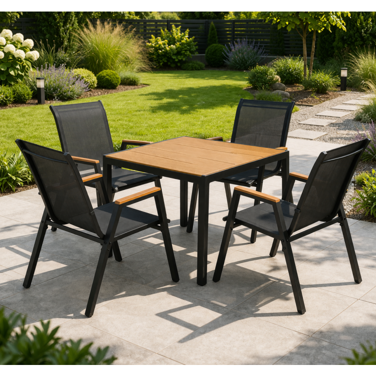 Zestaw mebli MALTA 4 krzesła + stół 90x90cm